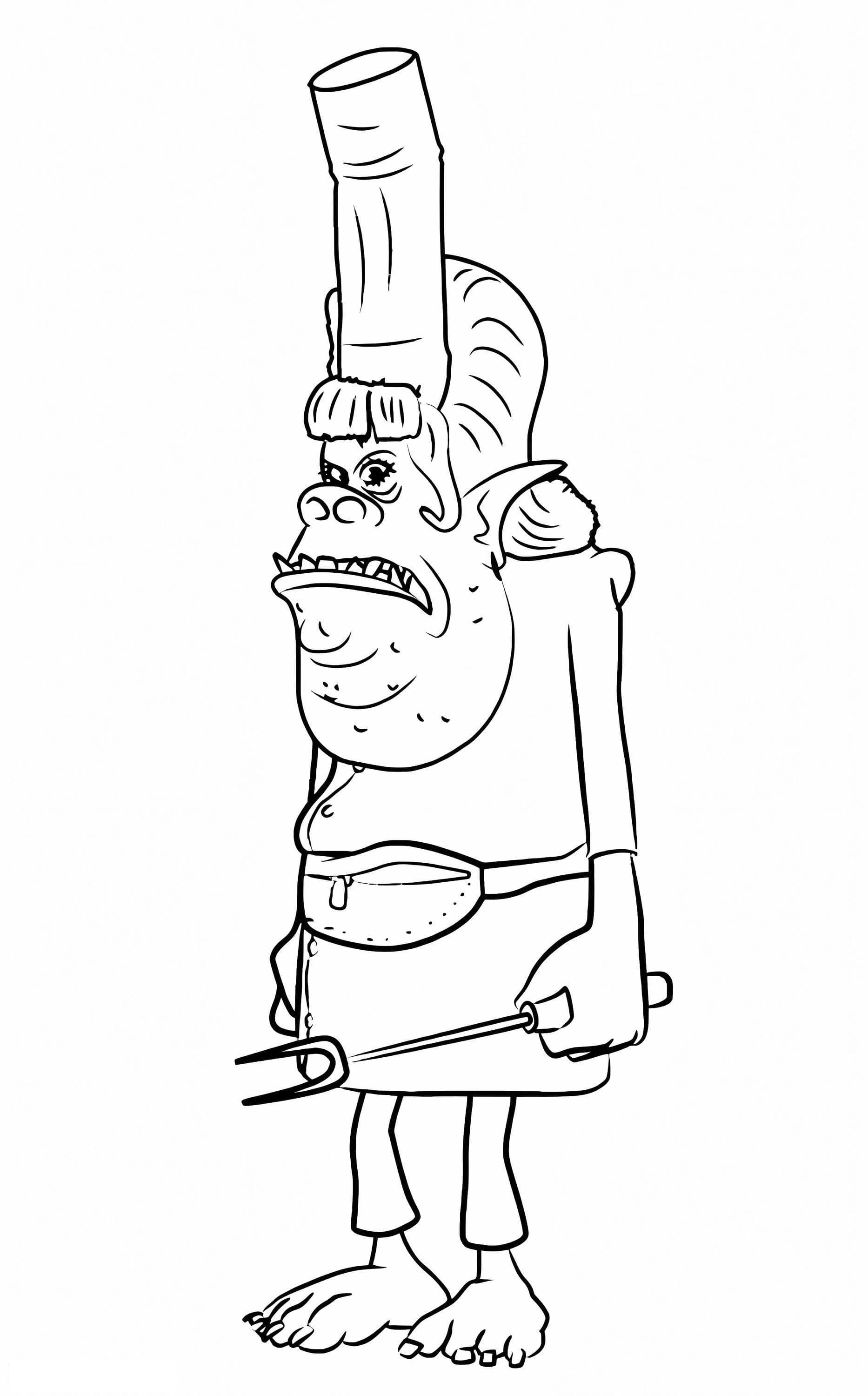 Trolls Chef Coloring Page