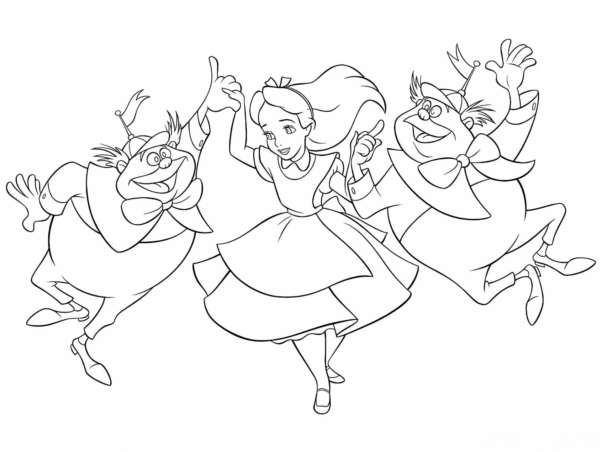 Tweedledum And Tweedledee With Alice