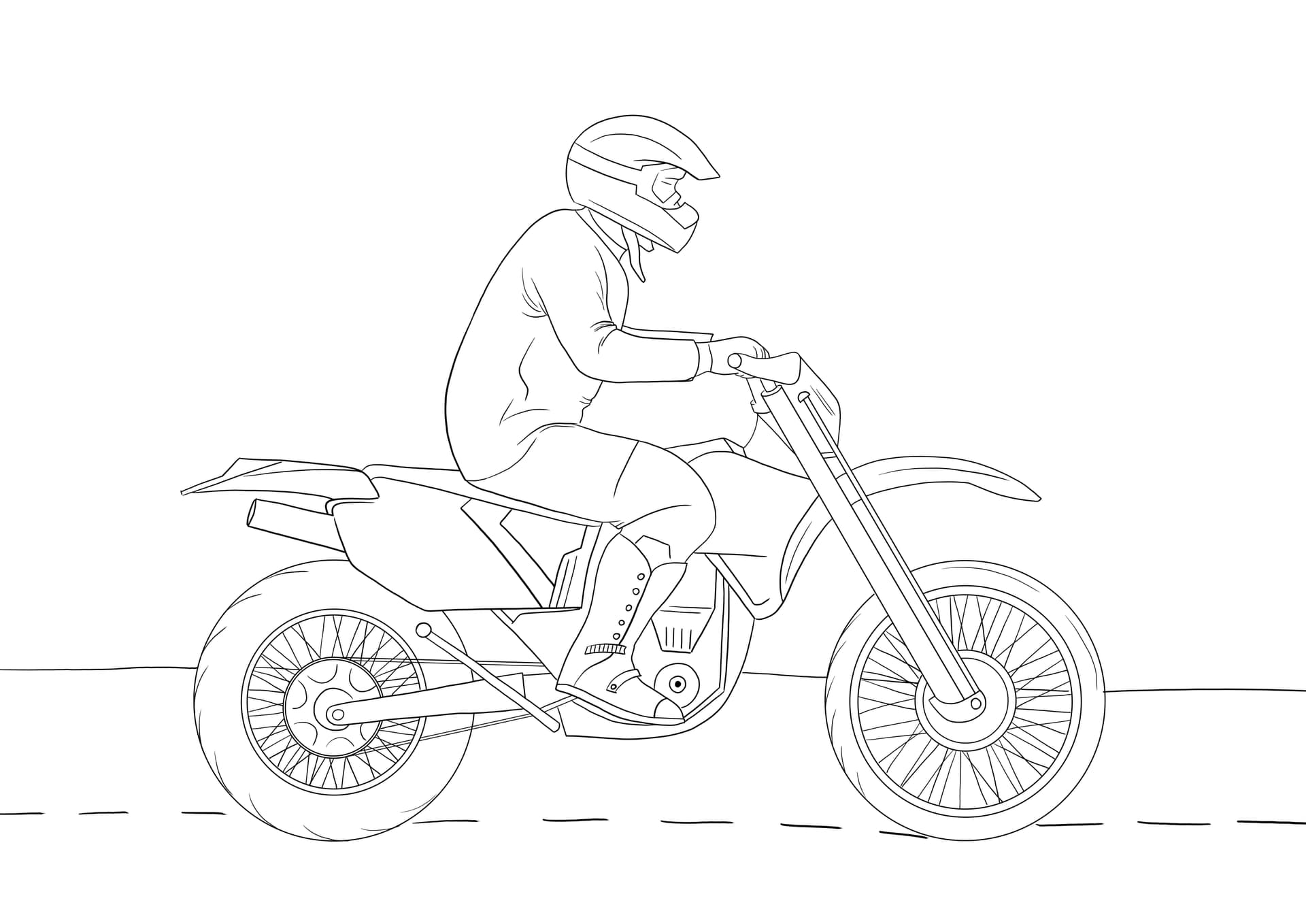 Biker driving his motorbike