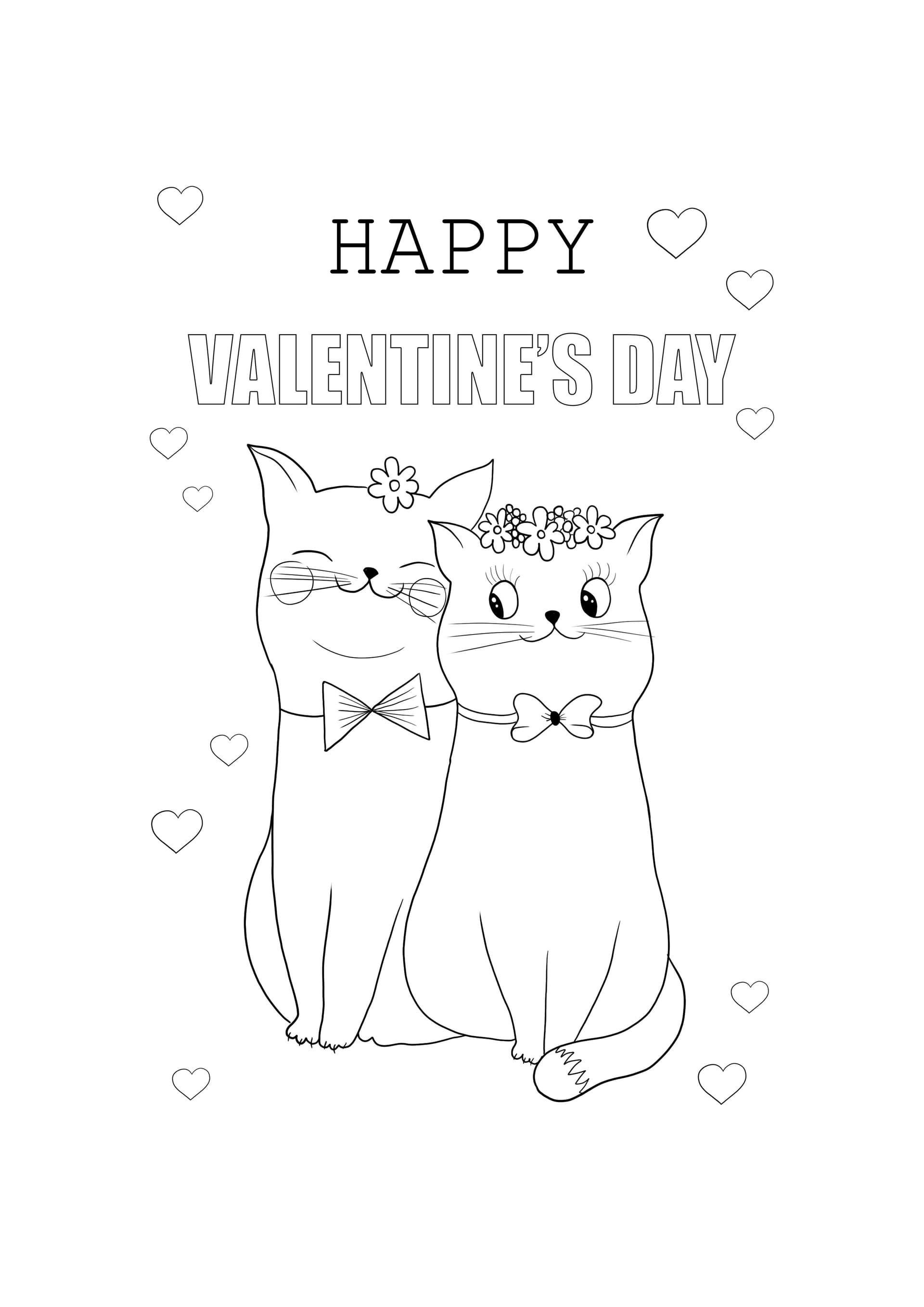 Happy Valentine's Day-cute cats card
