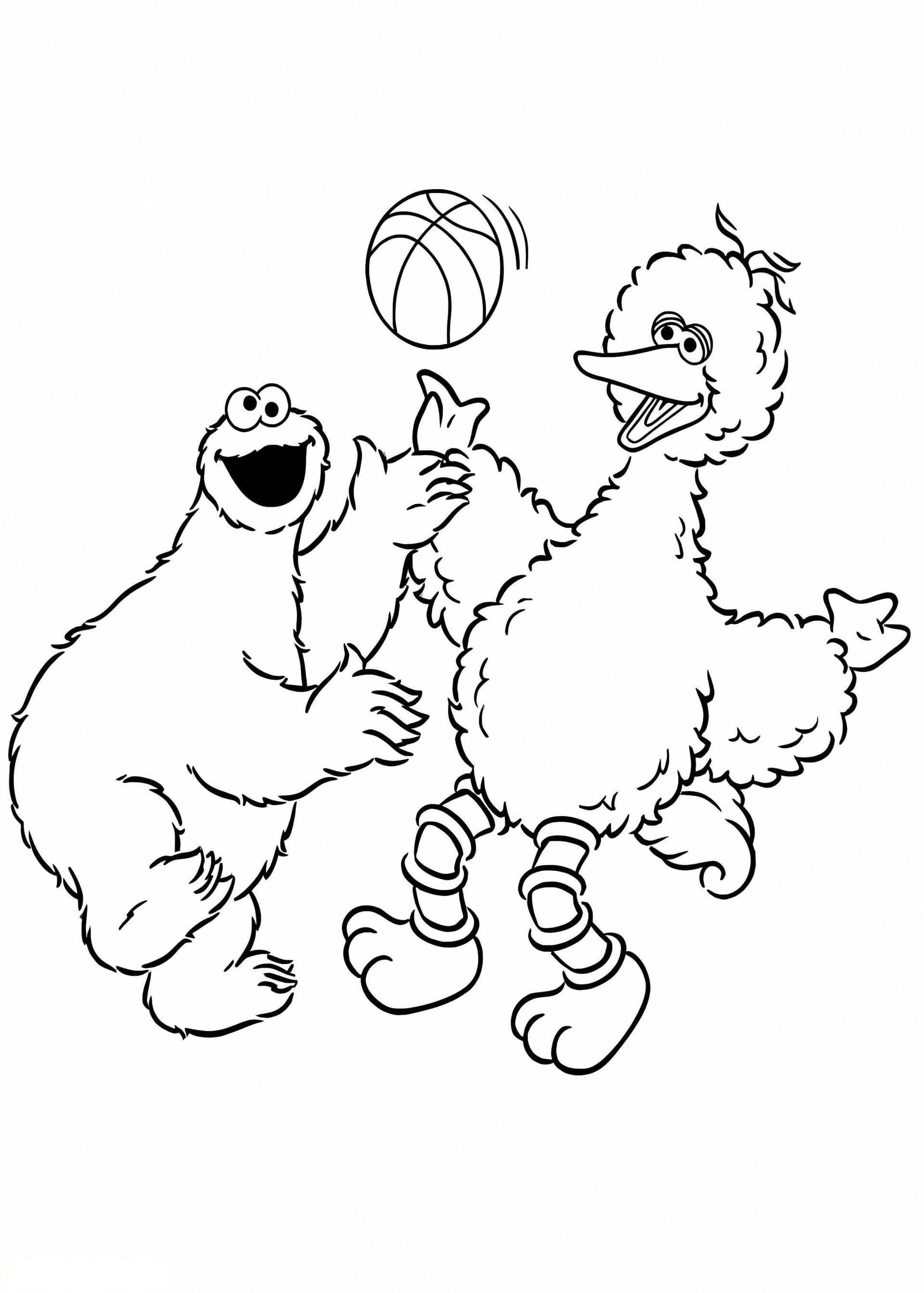 Cookie Monster Playing Basketball
