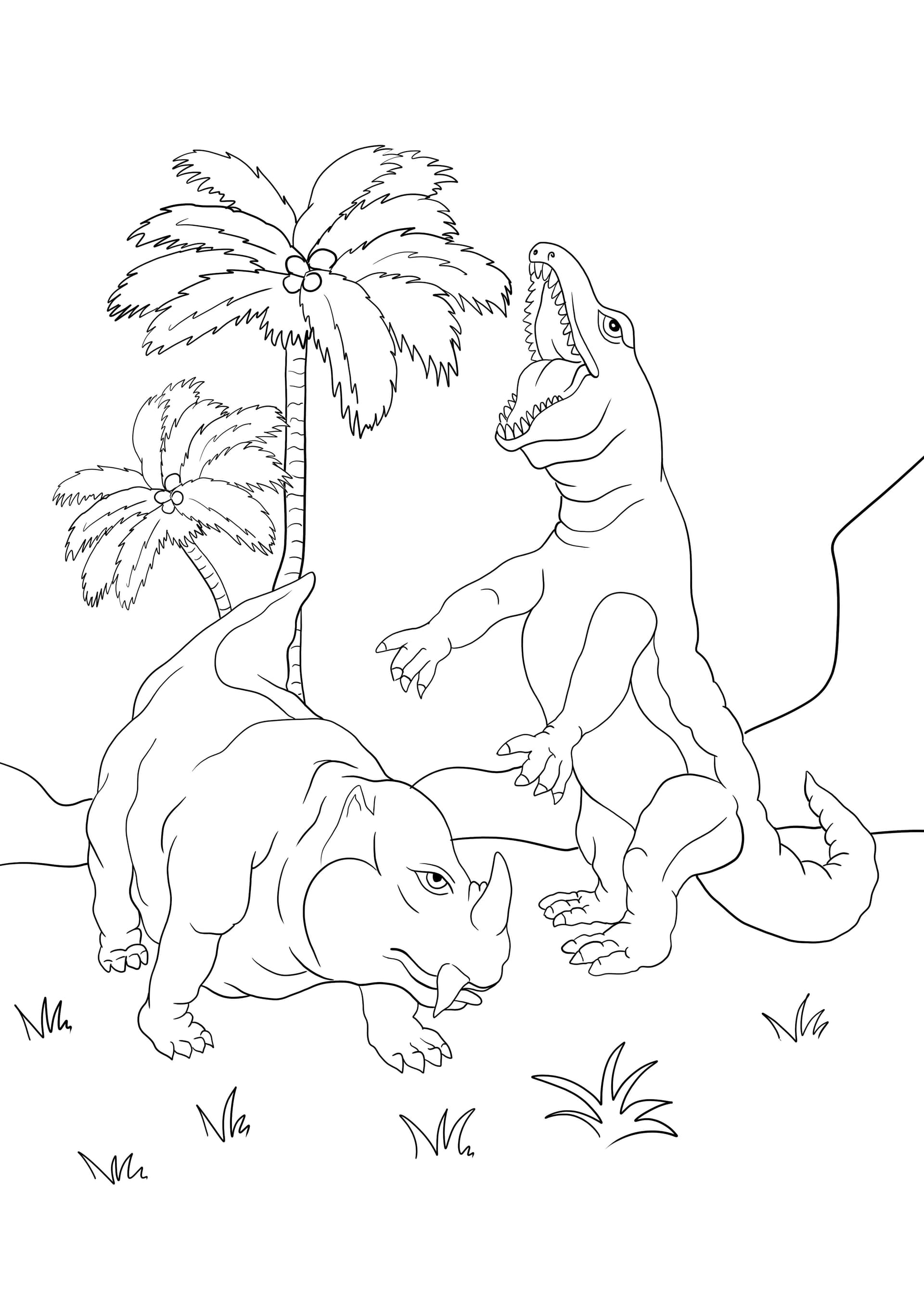 T-rex and dicynodont dinosaur