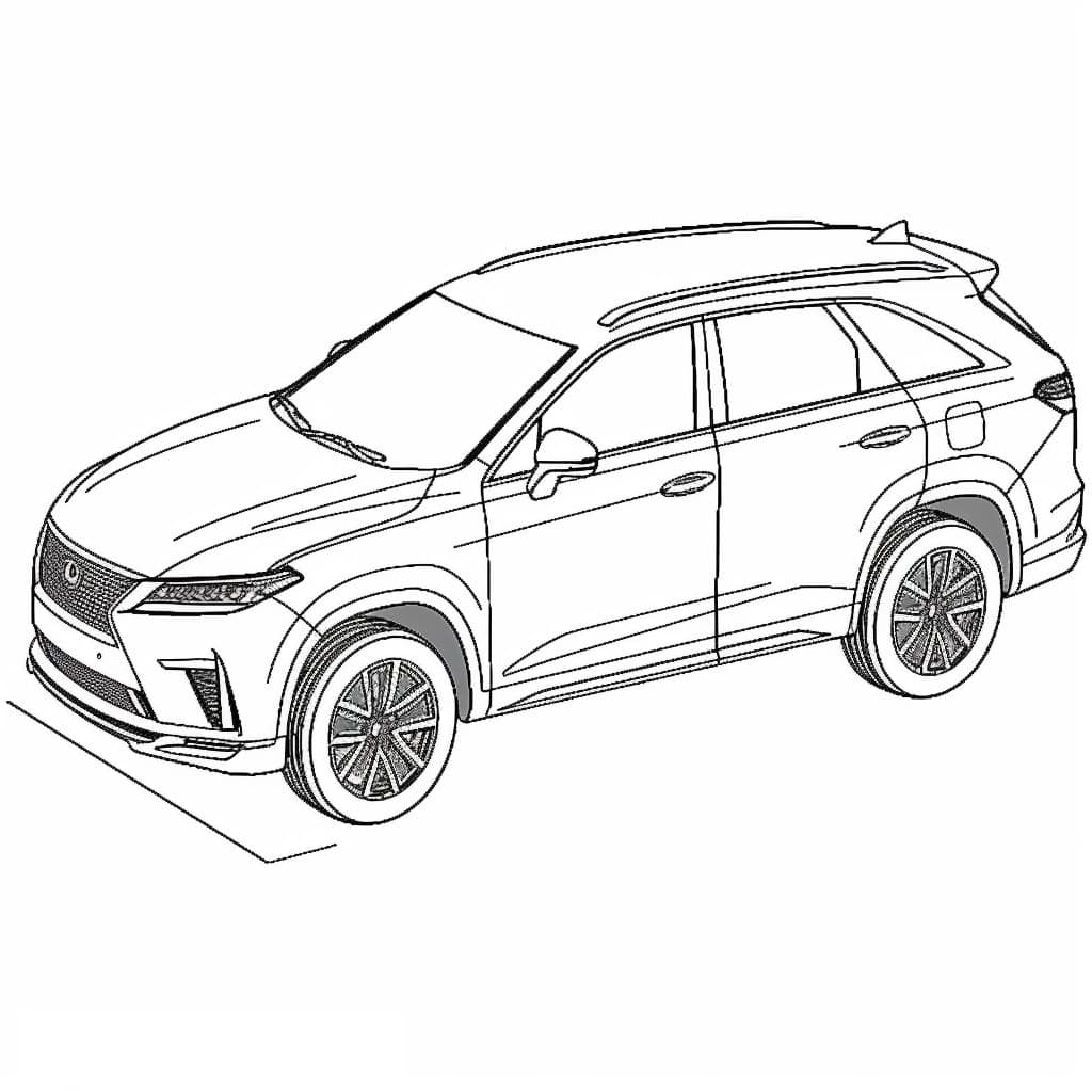 Pagina da Colorare Lexus RX 350 AWD 2024 | Stampa PDF Gratis